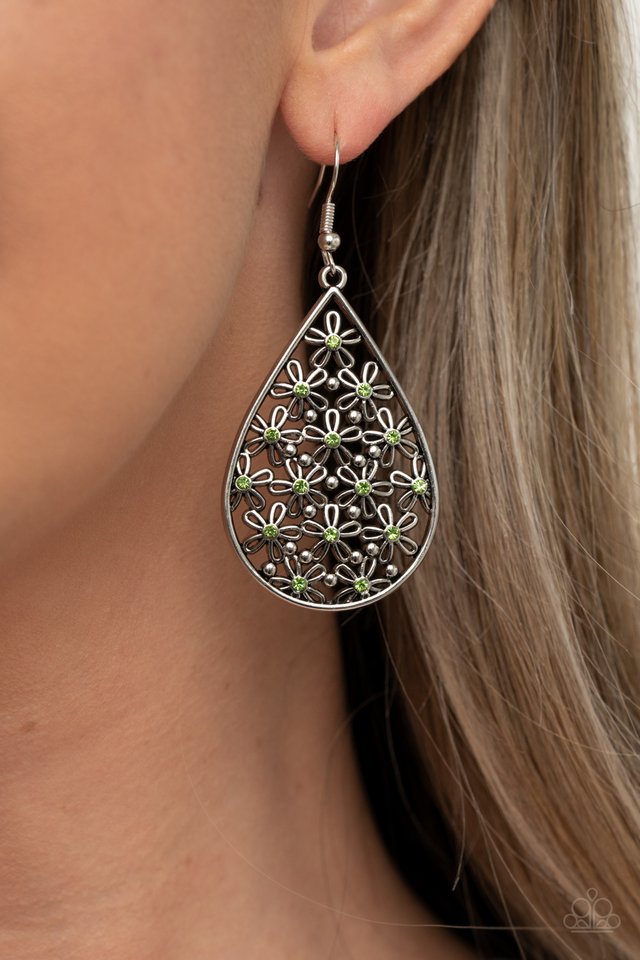 ​Tick, Tick, BLOOM! - Green - Paparazzi Earring Image