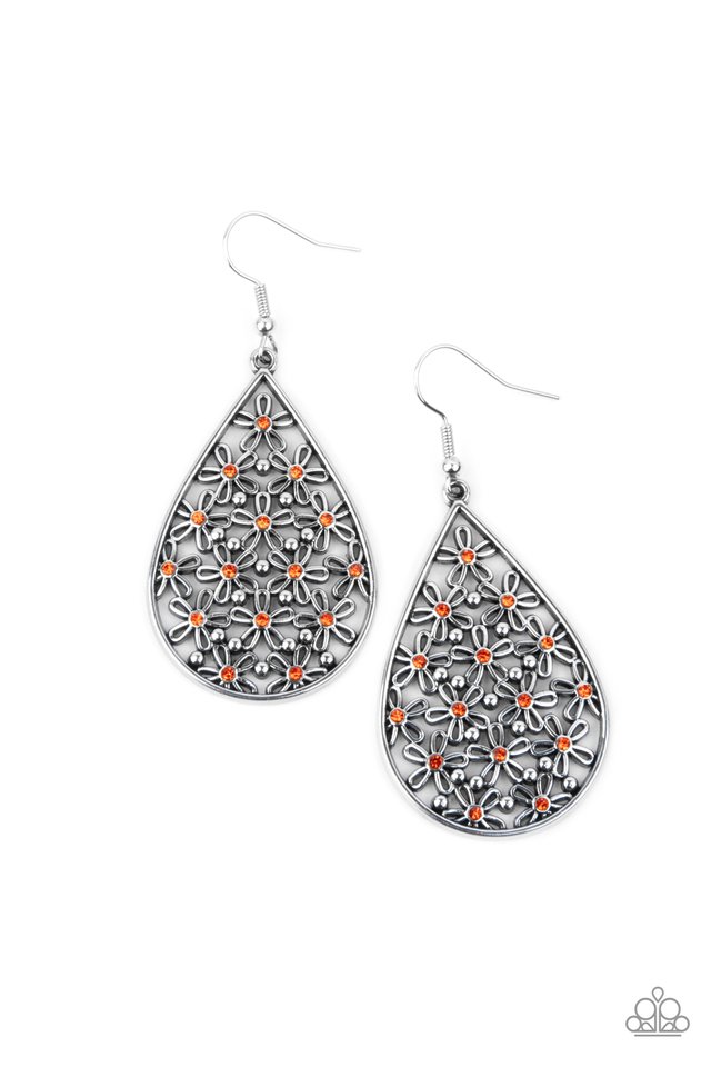 Tick, Tick, BLOOM! - Orange - Paparazzi Earring Image