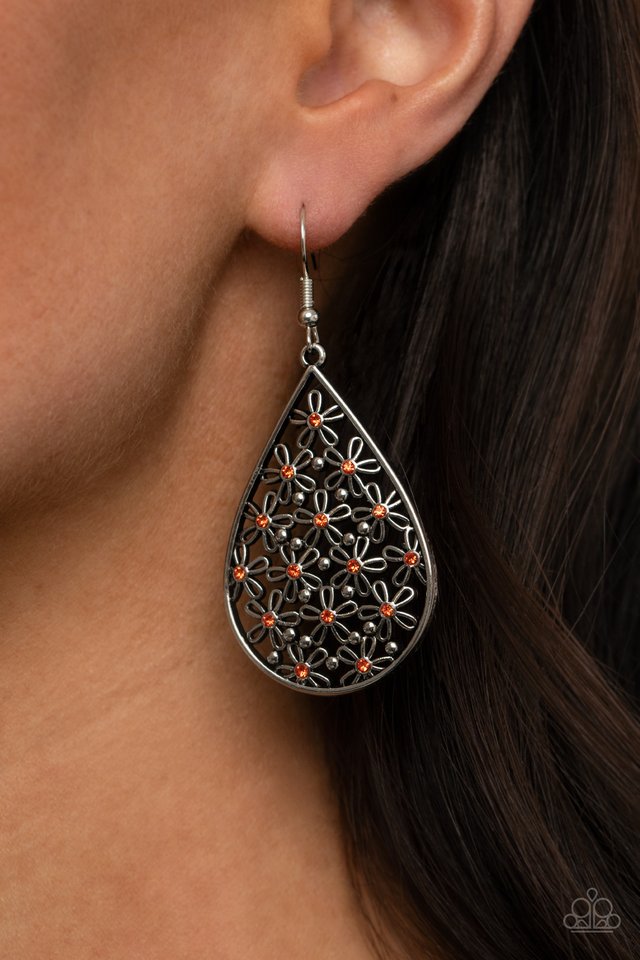 ​Tick, Tick, BLOOM! - Orange - Paparazzi Earring Image