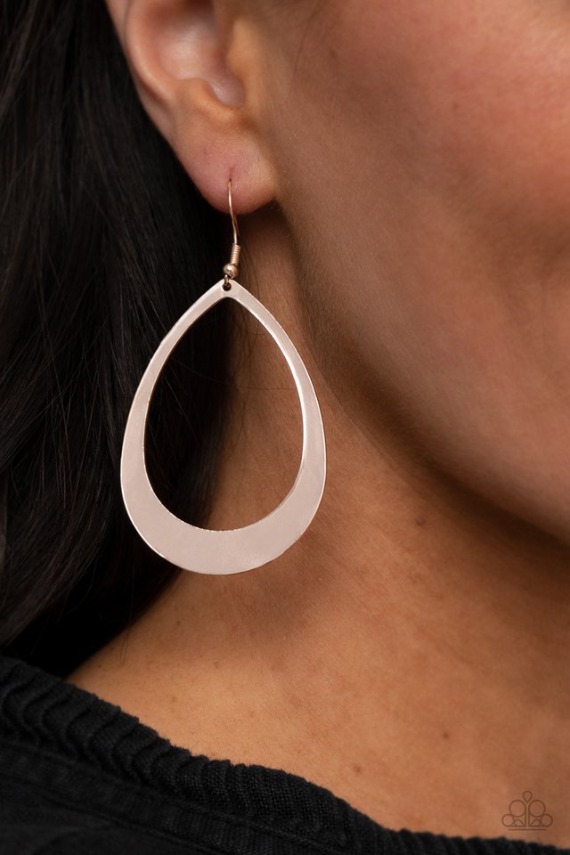 Fierce Fundamentals - Rose Gold - Paparazzi Earring Image