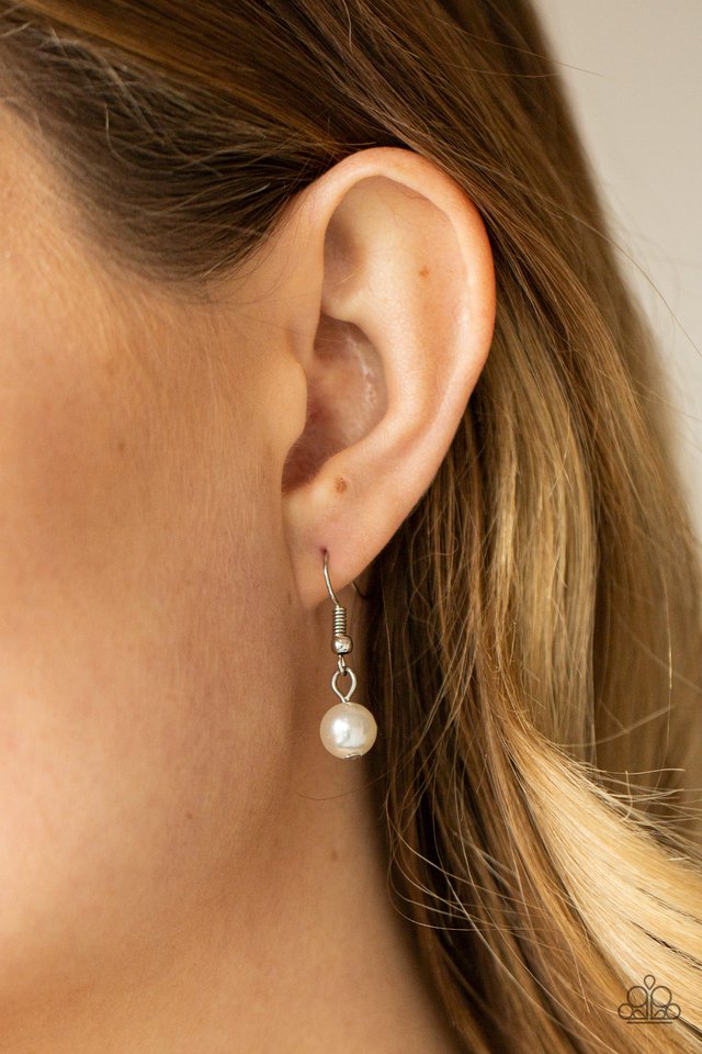 Pardon My FRINGE - White - Paparazzi Necklace Image