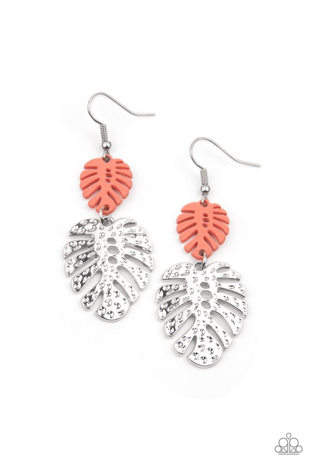 Palm Tree Cabana - Orange - Paparazzi Earring Image