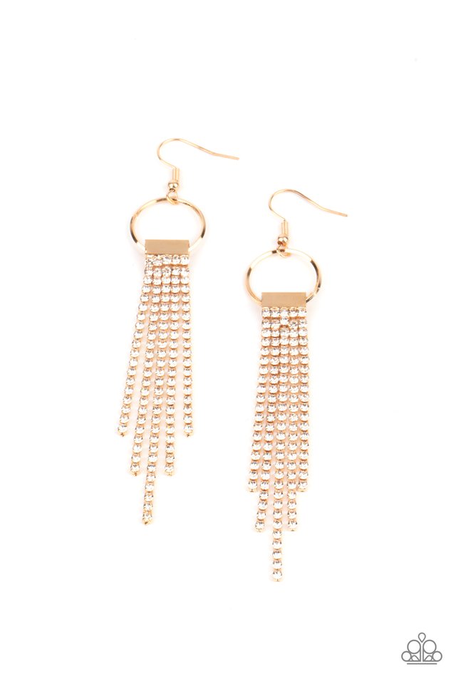 Tapered Twinkle - Gold - Paparazzi Earring Image