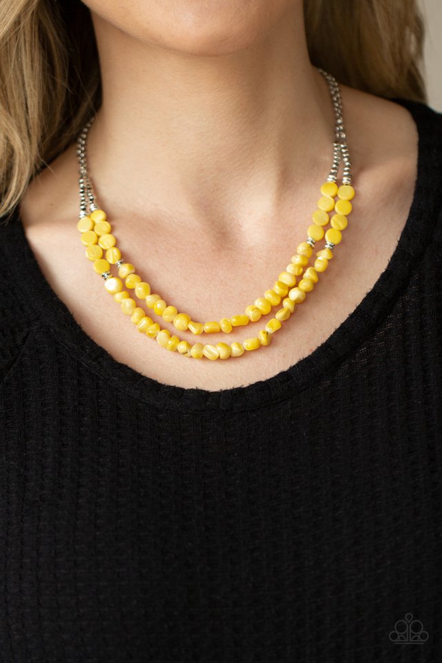 Staycation Status - Yellow - Paparazzi Necklace Image