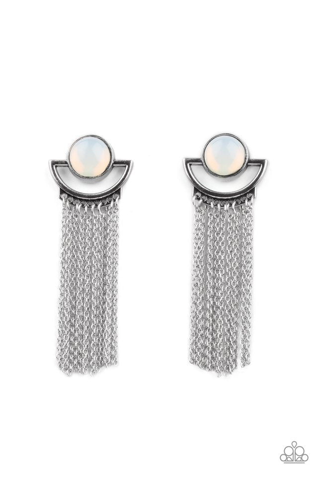 ​Opal Oracle - White - Paparazzi Earring Image