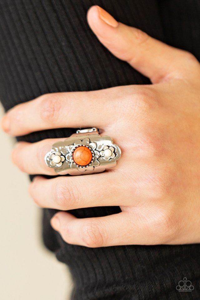 Badlands Garden - Orange - Paparazzi Ring Image