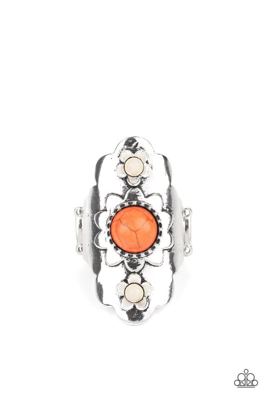 Badlands Garden - Orange - Paparazzi Ring Image