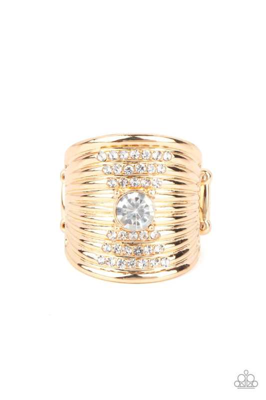 Crystal Corsets - Gold - Paparazzi Ring Image