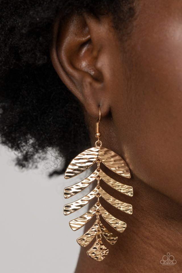 Palm Lagoon - Gold - Paparazzi Earring Image