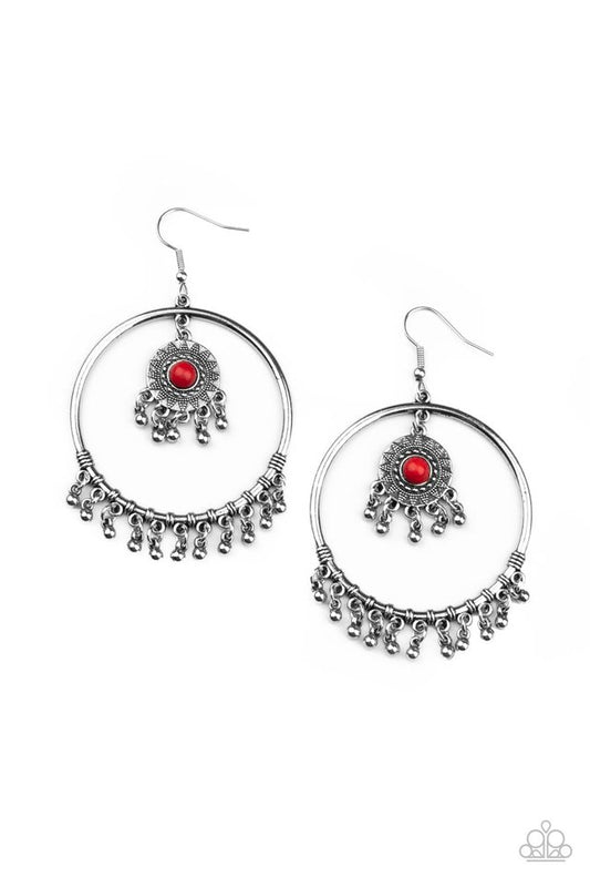 Sunny Equinox - Red - Paparazzi Earring Image