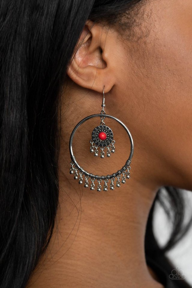Sunny Equinox - Red - Paparazzi Earring Image