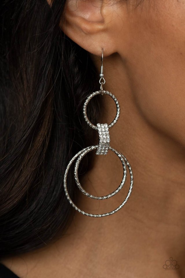 Getting Hitched - White - Paparazzi Earring Image