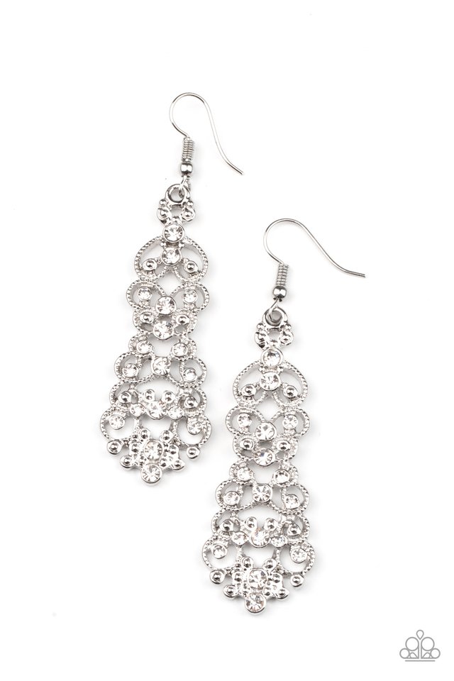 Diva Decorum - White - Paparazzi Earring Image