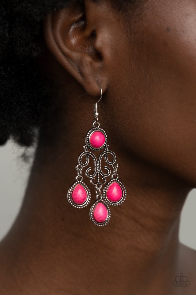 Canyon Chandelier - Pink - Paparazzi Earring Image