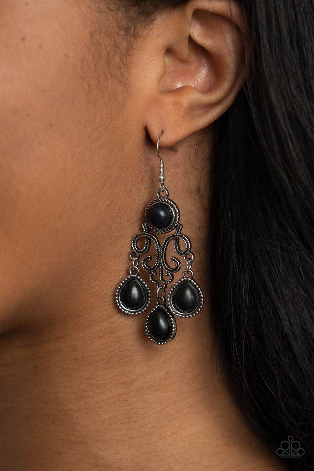 Canyon Chandelier - Black - Paparazzi Earring Image