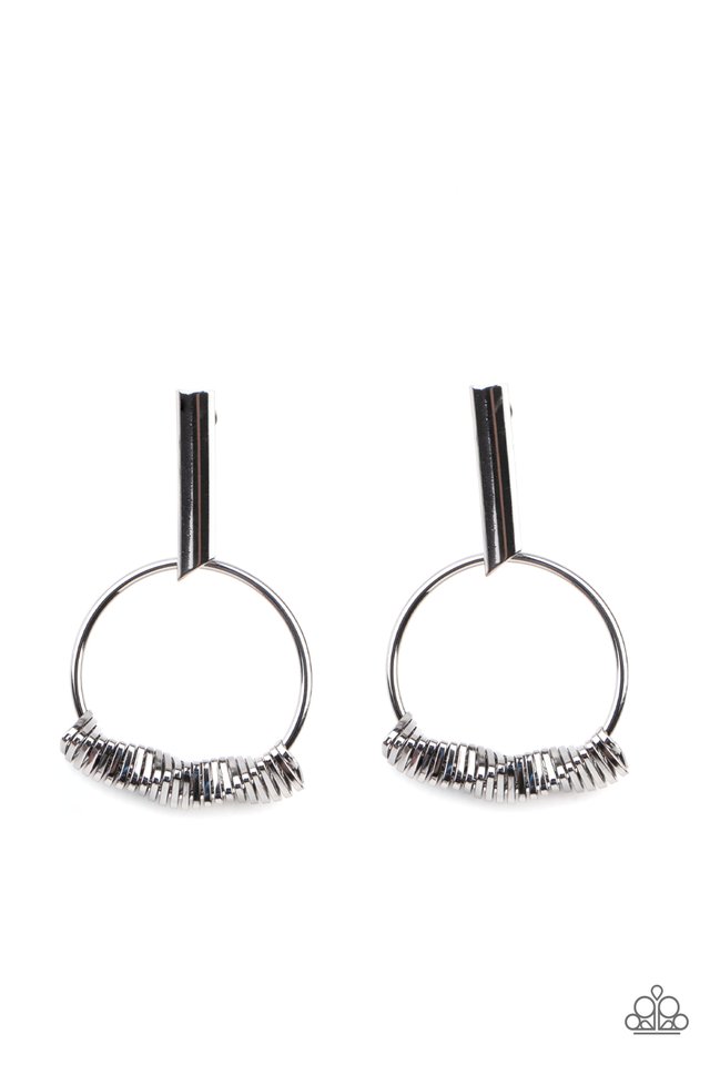 Set Into Motion - Black - Paparazzi Earring Image