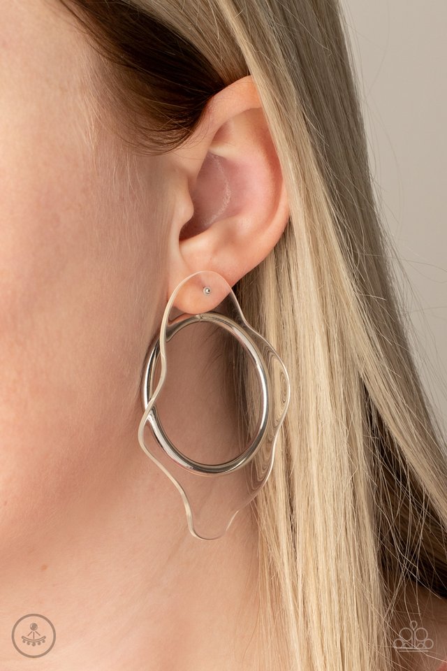 Clear The Way! - White - Paparazzi Earring Image