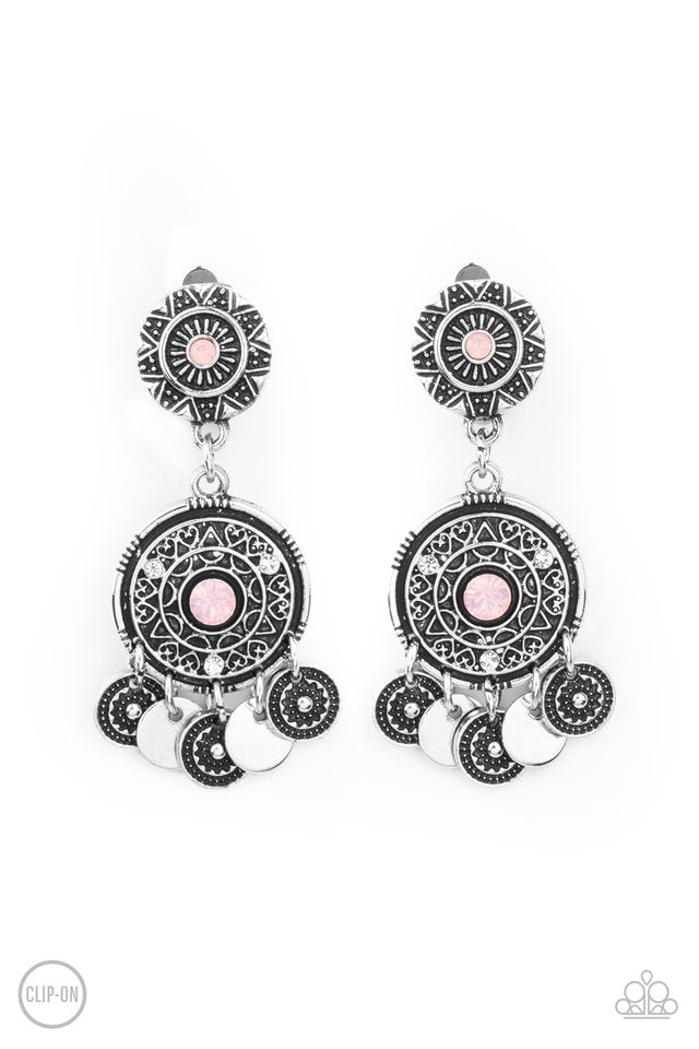 A DREAMCATCHER Come True - Pink - Paparazzi Earring Image