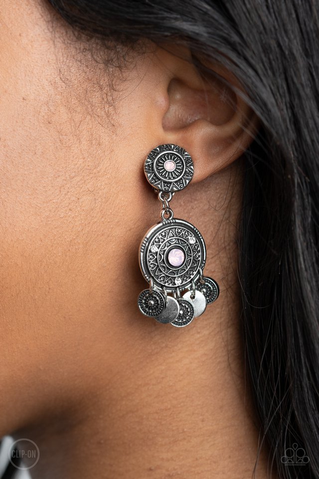A DREAMCATCHER Come True - Pink - Paparazzi Earring Image