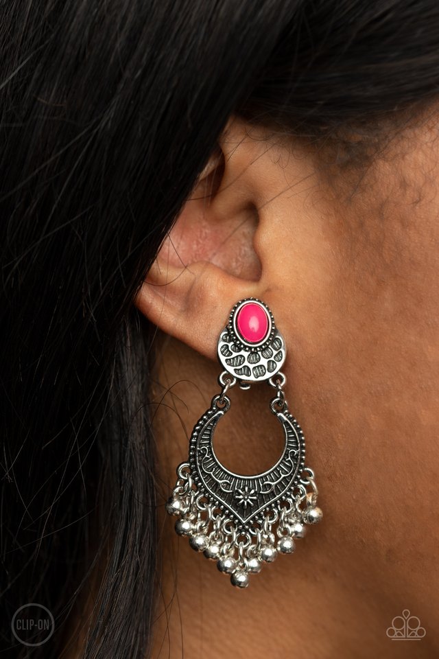 Summery Gardens - Pink - Paparazzi Earring Image
