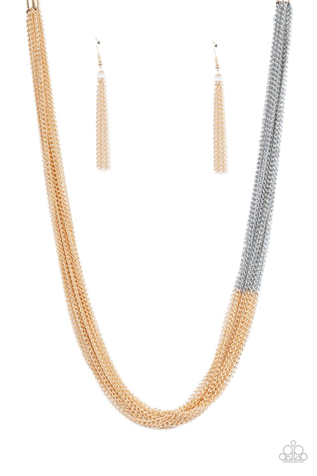 Metallic Merger - Gold - Paparazzi Necklace Image