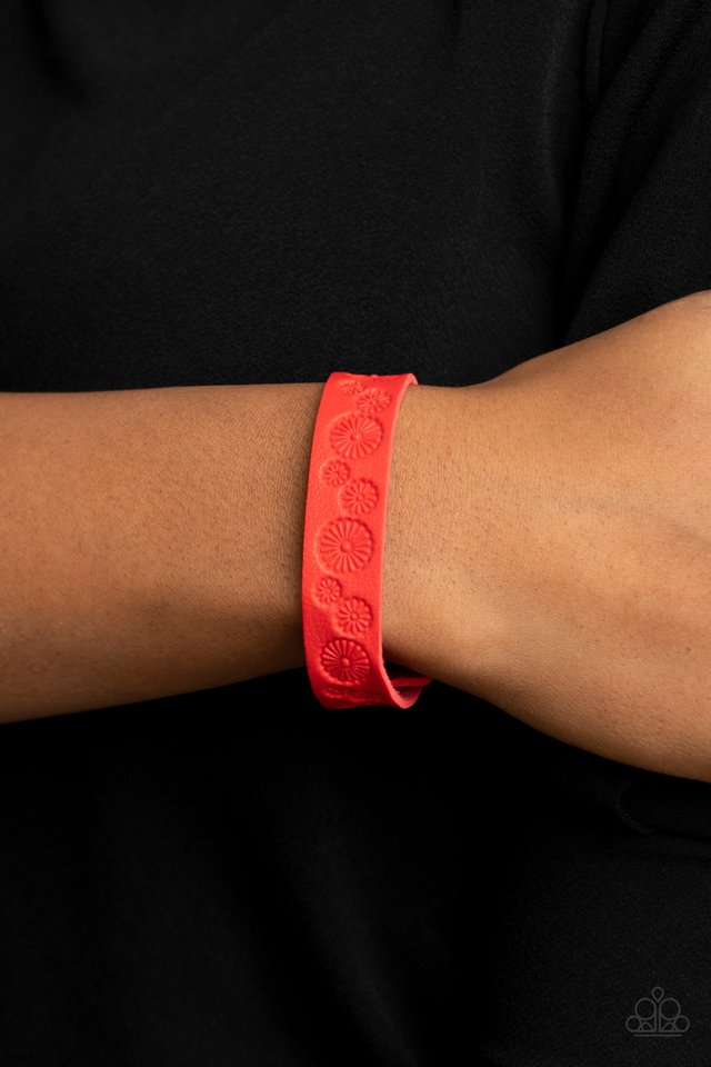 Follow The Wildflowers - Red - Paparazzi Bracelet Image