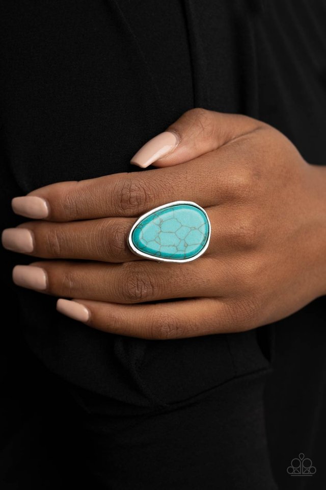 Marble Mecca - Blue - Paparazzi Ring Image