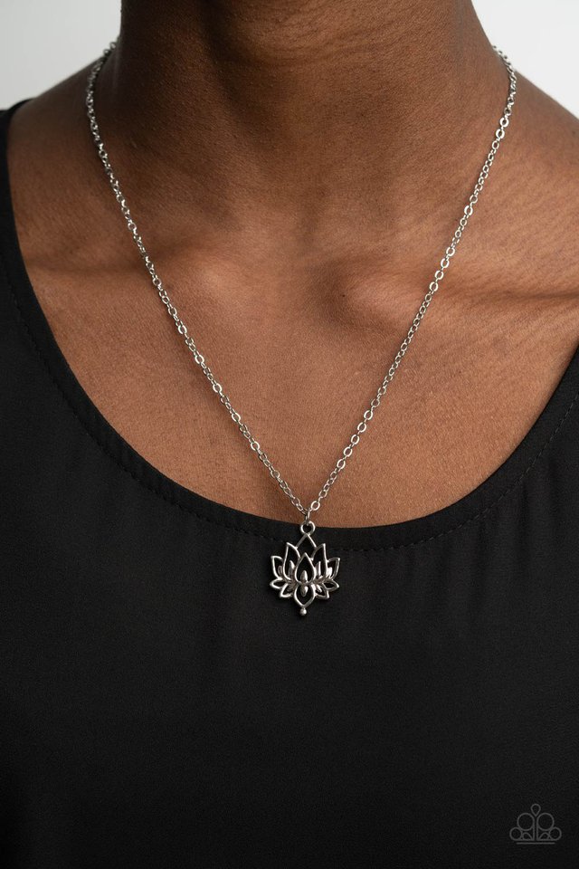 Lotus Retreat - Silver - Paparazzi Necklace Image