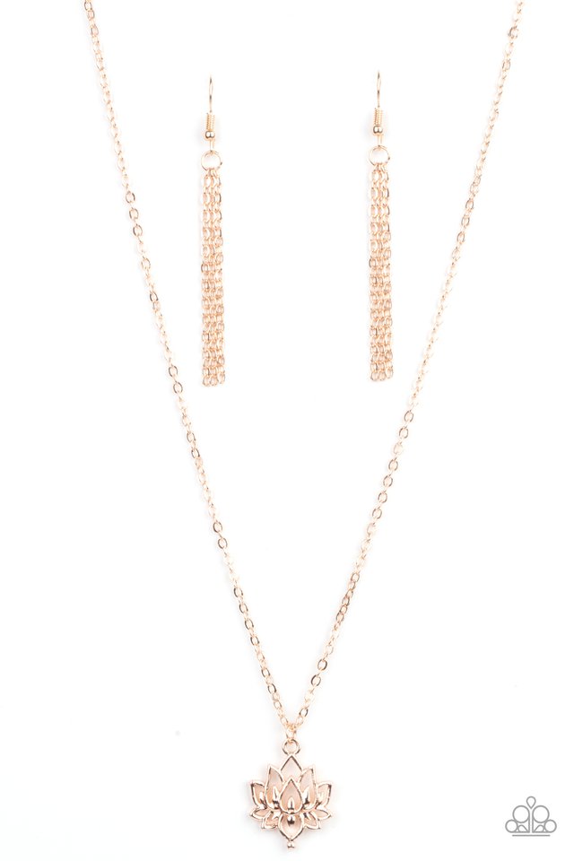Lotus Retreat - Rose Gold - Paparazzi Necklace Image