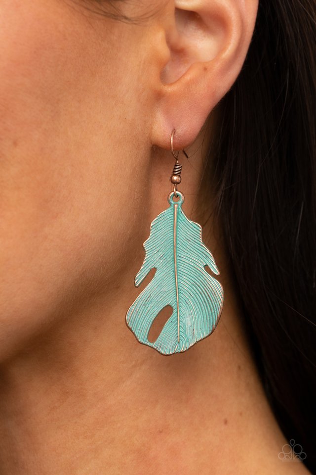 Heads QUILL Roll - Copper - Paparazzi Earring Image