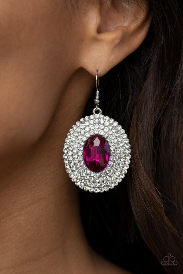 FIERCE Field - Pink - Paparazzi Earring Image
