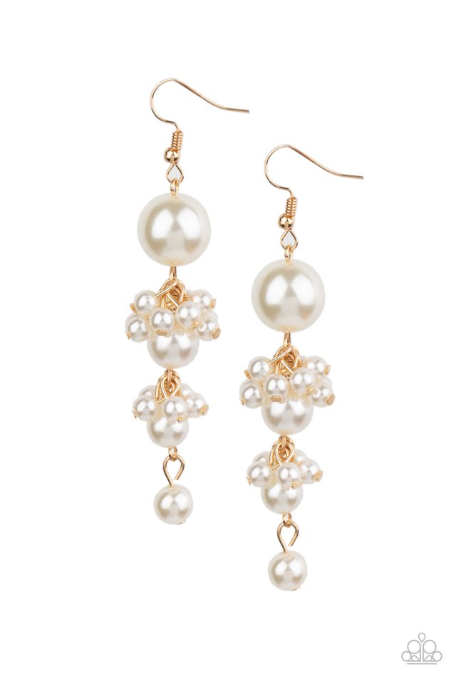 Ageless Applique - Gold - Paparazzi Earring Image