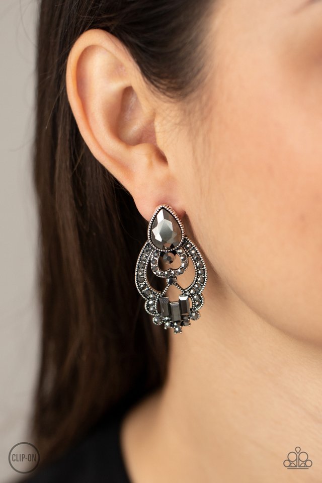 Glamour Gauntlet - Silver - Paparazzi Earring Image