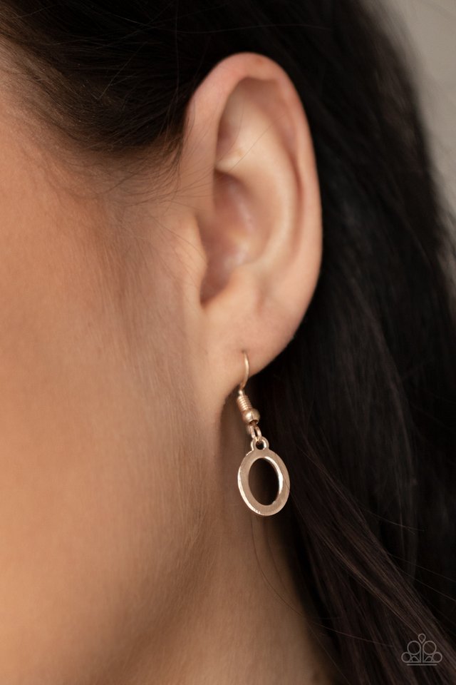 ​Working OVAL-time - Rose Gold - Paparazzi Necklace Image
