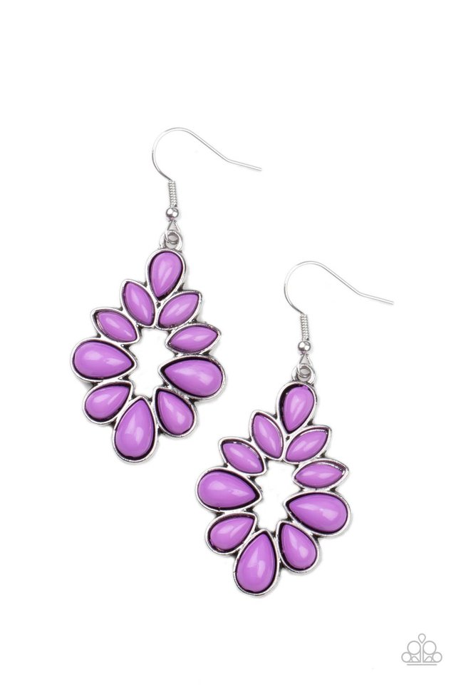 Burst Into TEARDROPS - Purple - Paparazzi Earring Image