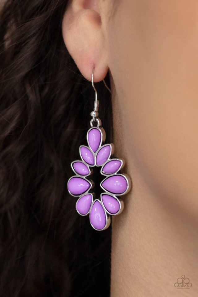 Burst Into TEARDROPS - Purple - Paparazzi Earring Image