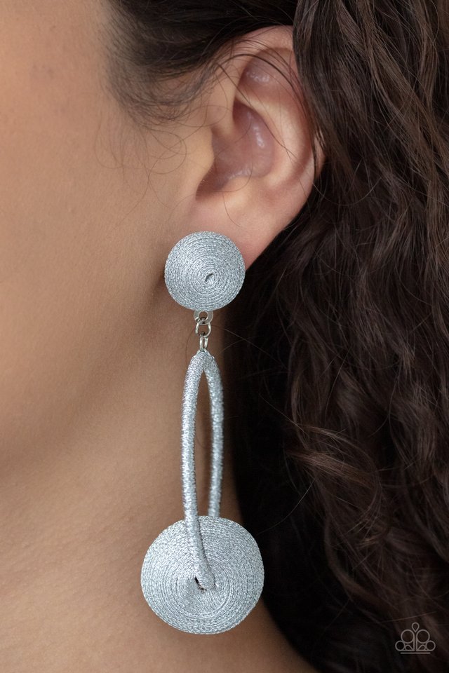 Social Sphere - Silver - Paparazzi Earring Image