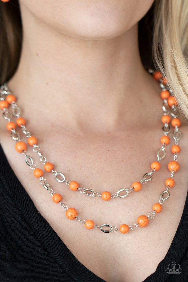 Essentially Earthy - Orange - Paparazzi Necklace Image
