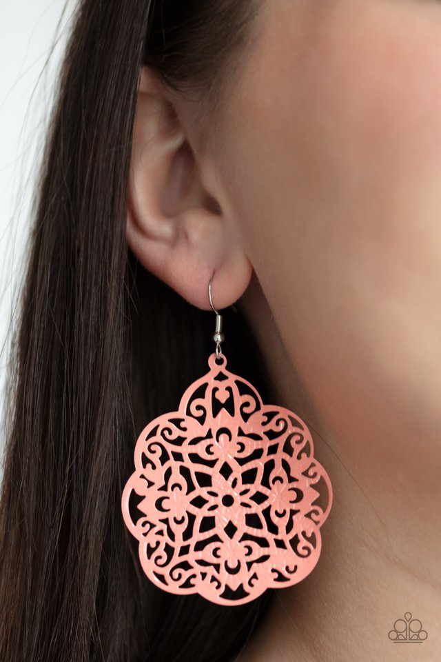 Mediterranean Eden - Orange - Paparazzi Earring Image