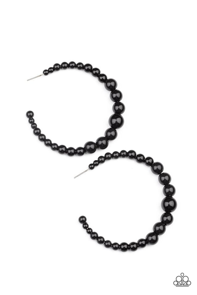 Glamour Graduate - Black - Paparazzi Earring Image