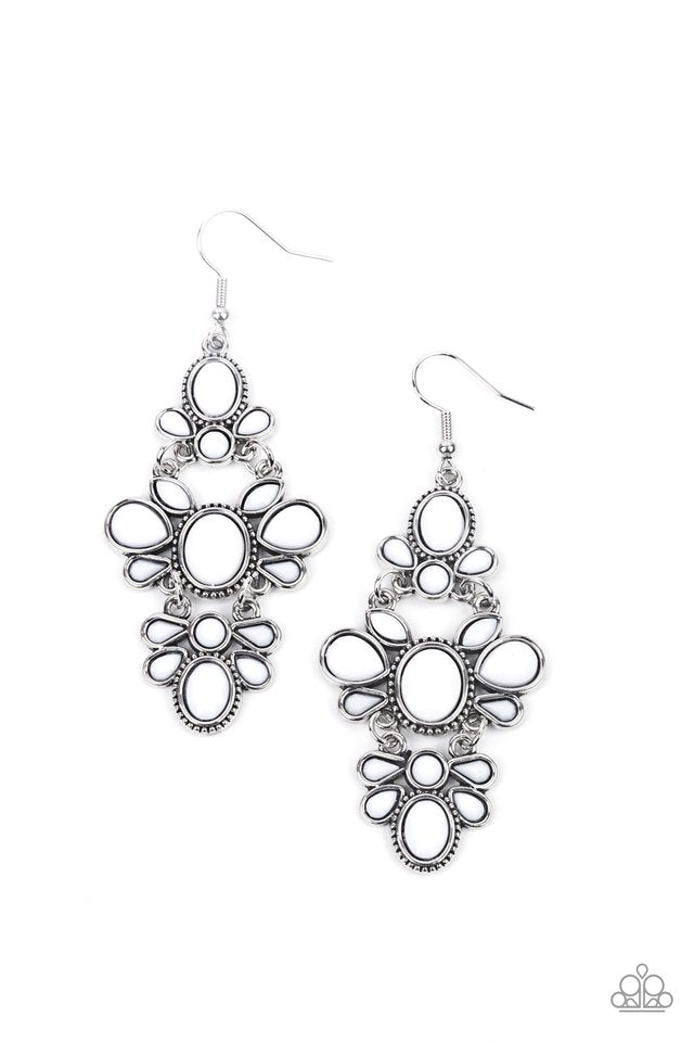 VACAY The Premises - White - Paparazzi Earring Image