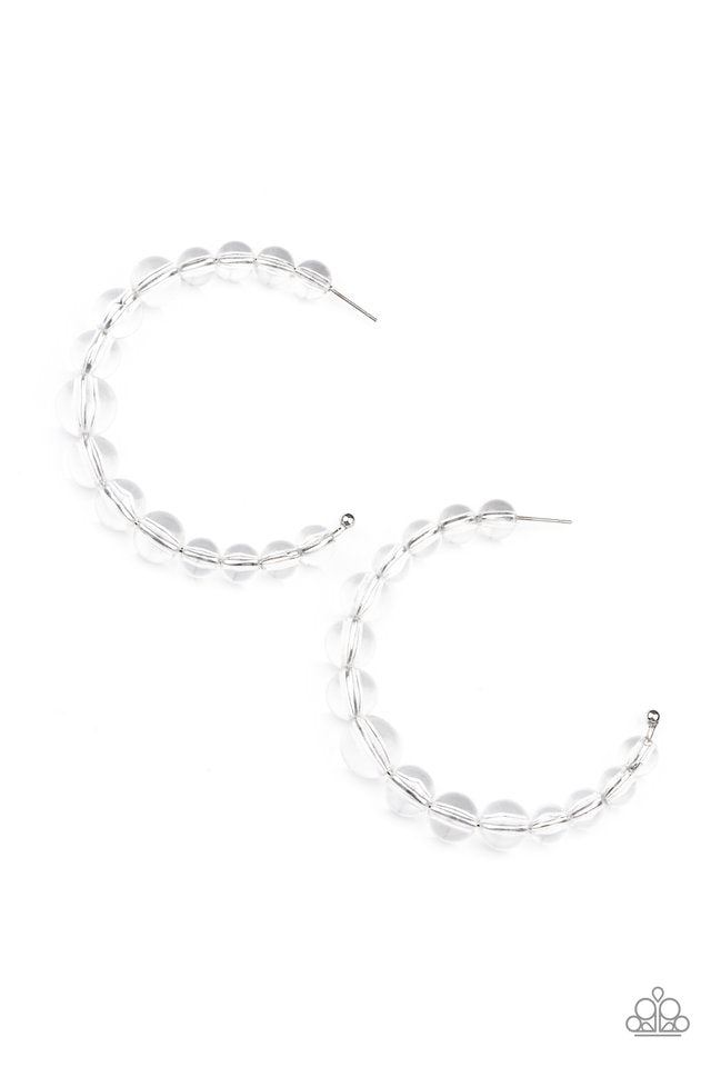 In The Clear - White - Paparazzi Earring Image