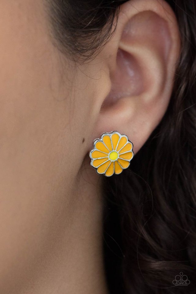 ​Budding Out - Orange - Paparazzi Earring Image