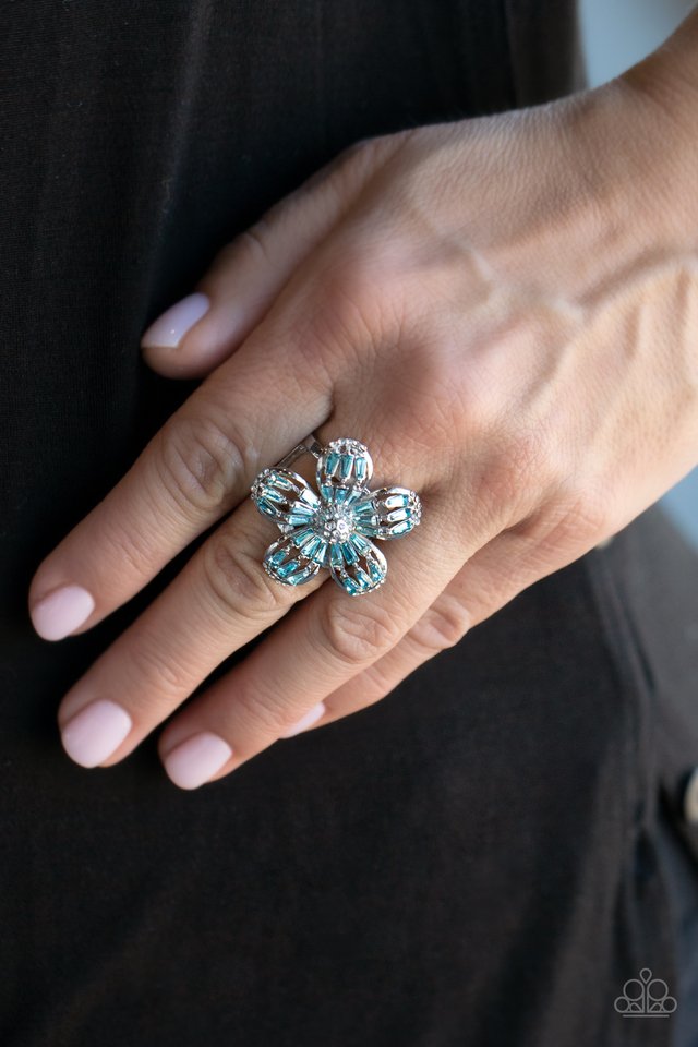 Botanical Ballroom - Blue - Paparazzi Ring Image