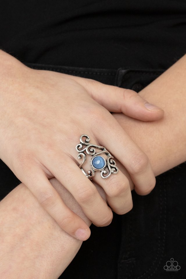 Glimmering Grapevines - Blue - Paparazzi Ring Image
