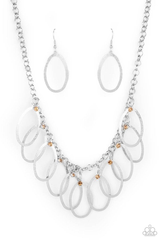 Double OVAL-time - Brown - Paparazzi Necklace Image