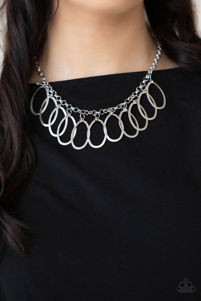 Double OVAL-time - Brown - Paparazzi Necklace Image