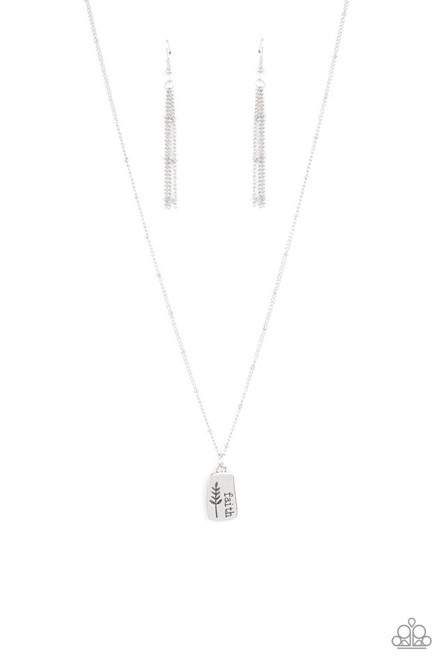Faith Over Fear - Silver - Paparazzi Necklace Image