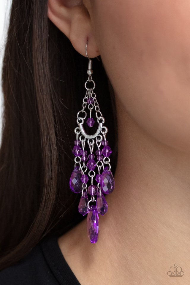 Paid Vacation - Purple - Paparazzi Earring Image