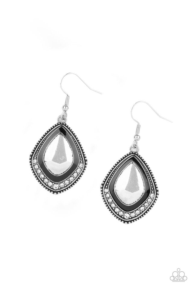 ​Fearlessly Feminine - Black - Paparazzi Earring Image